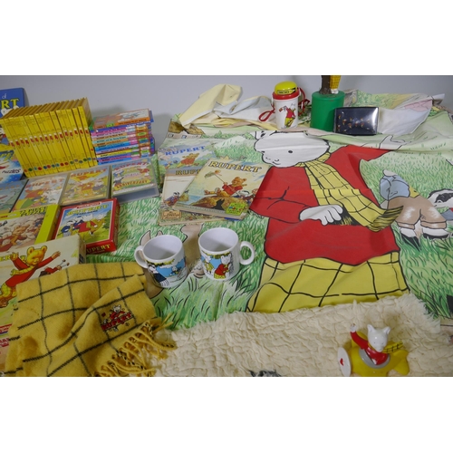 12 - A quantity of vintage Rupert the Bear collectables, to include various annuals, The Rupert Little Be... 