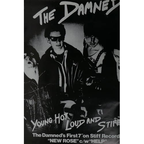 136 - 'The Damned - Young Hot Loud and Stiff' reproduction poster, 44 x 61cm