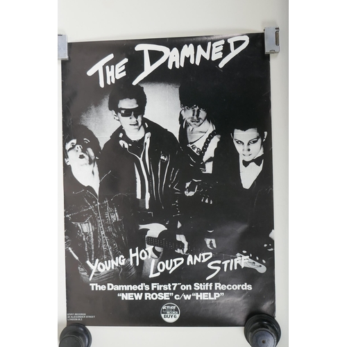 136 - 'The Damned - Young Hot Loud and Stiff' reproduction poster, 44 x 61cm