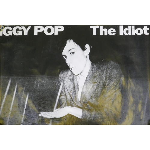 137 - A vintage 'Iggy Pop - The Idiot' music poster, and a 'Heartbreakers L.A.M.F.' album launch poster, 9... 