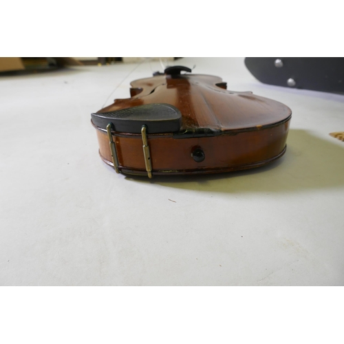 153 - A violin in case, AF repaired