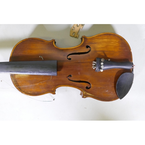 153 - A violin in case, AF repaired