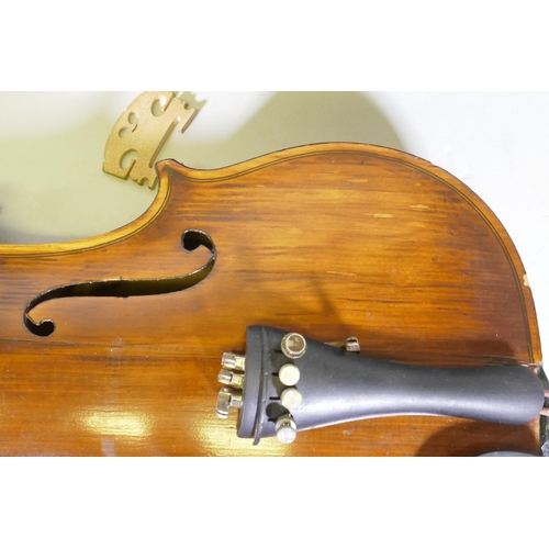 153 - A violin in case, AF repaired