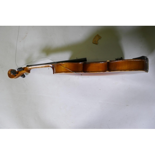 153 - A violin in case, AF repaired