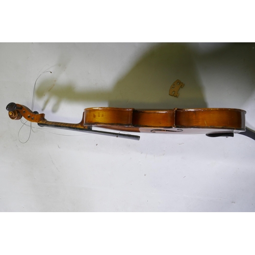 153 - A violin in case, AF repaired