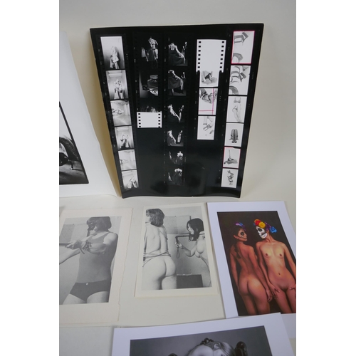 180 - A quantity of mid to late C20th glamour and fetish photographs and related ephemera, largest 26 x 20... 