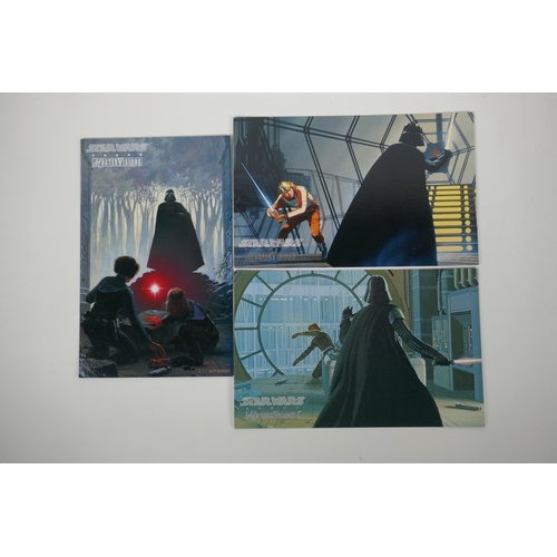 186 - A collection of six Topps 'Star Wars Master Vision' art cards featuring art by Ralph McQuarrie, Bill... 