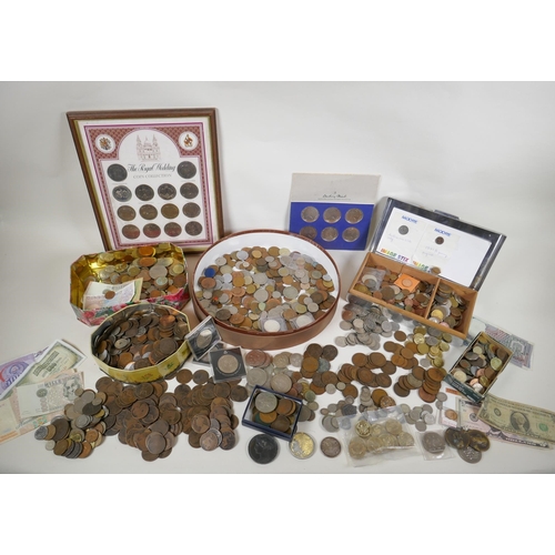 233 - A large collection of assorted world coinage and banknotes, C18th, C19th and C20th