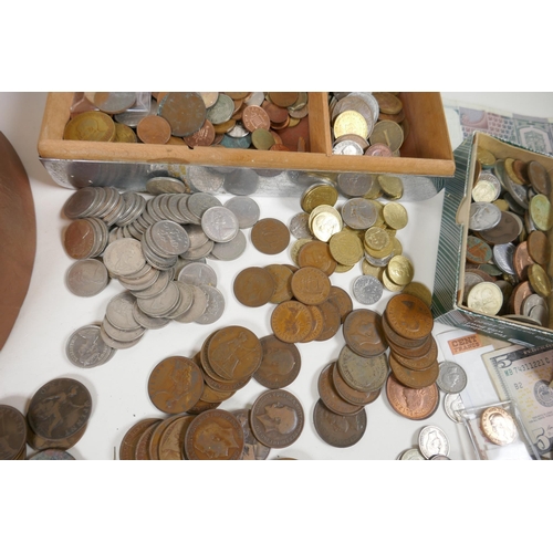 233 - A large collection of assorted world coinage and banknotes, C18th, C19th and C20th