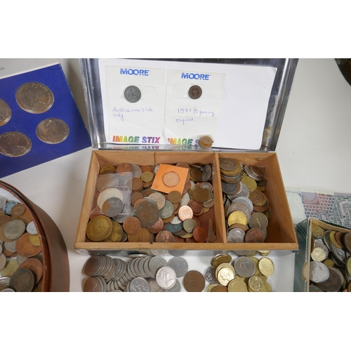 233 - A large collection of assorted world coinage and banknotes, C18th, C19th and C20th