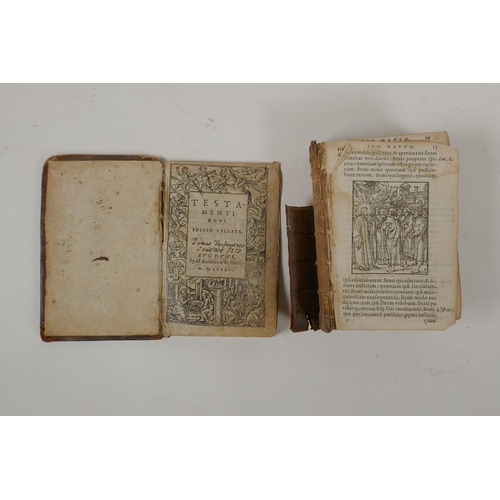 238 - The New Testament, in Latin, pub. 1582, Lyons, 'Apud Antonium de Harsy', with illustrations