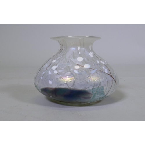 25 - An Isle of Wight studio glass 'Flower Garden' pattern vase, designed by Michael and Elizabeth Harris... 