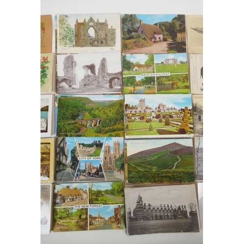 255 - A quantity of late C19th and C20th postcards, mainly UK, including some natural history, and a quant... 