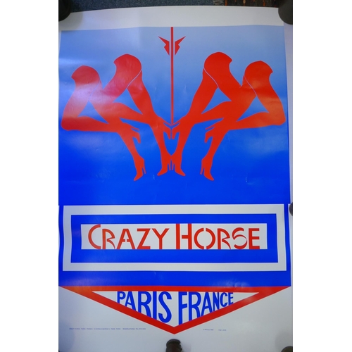 256 - A quantity of music posters, film quad posters and art posters, including Crazy Horse, Banksy, Entra... 