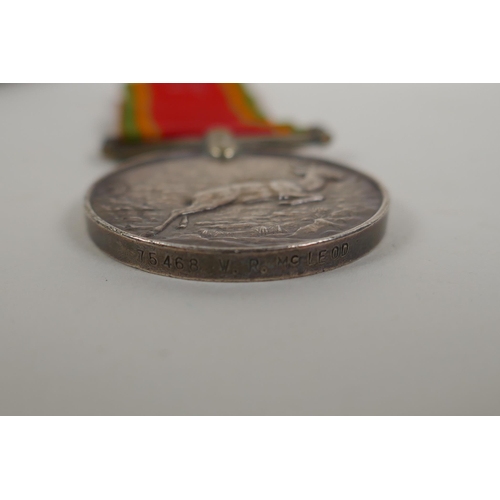 29 - A WWII Africa Service medal awarded to W.R. McLeod 75468, a silver Air Raid Precautions (ARP) lapel ... 