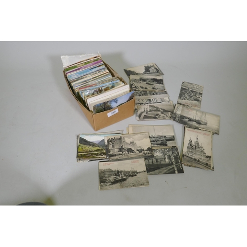 296 - A quantity of postcards, UK late C20th, and approx 80 Imperial Russian, Petrograd, St Petersburg Ark... 