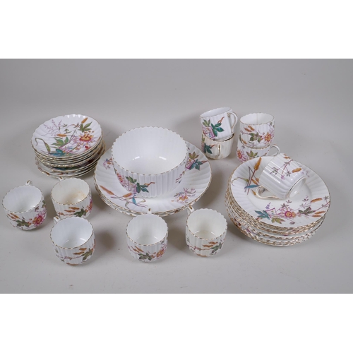 314 - A C19th Staffordshire part tea service with floral decoration