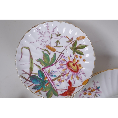 314 - A C19th Staffordshire part tea service with floral decoration