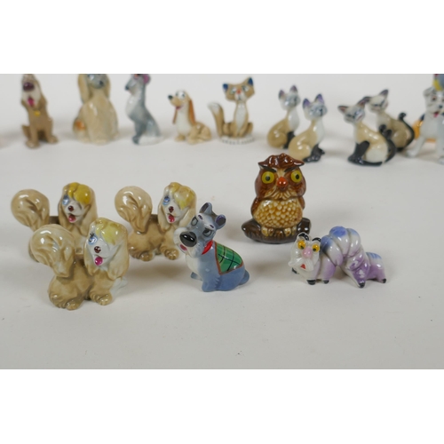 38 - A quantity of vintage Disney Wade Whimsies including Bambi, Flower, Tramp, Scamp, Boris, Rolly, Luck... 