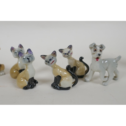 38 - A quantity of vintage Disney Wade Whimsies including Bambi, Flower, Tramp, Scamp, Boris, Rolly, Luck... 