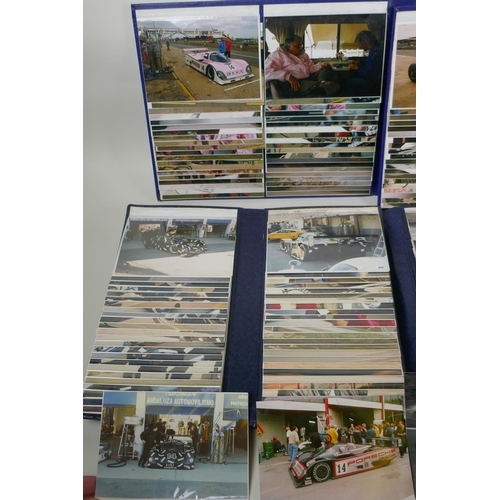 65 - Five photograph albums of late 1980s Group C race cars including the Jaguar XJR-8 and 9, Porsche 926... 