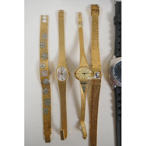 666 - A collection of vintage lady's and gentleman's watches including Certina, Accurist, Avia, Tavannes, ... 