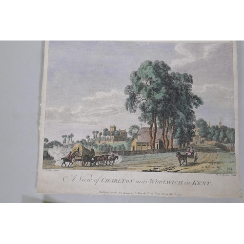 813 - A collection of C18th and later hand coloured topographical engravings, mostly Middlesex, London, Ke... 