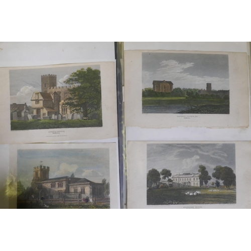 813 - A collection of C18th and later hand coloured topographical engravings, mostly Middlesex, London, Ke... 