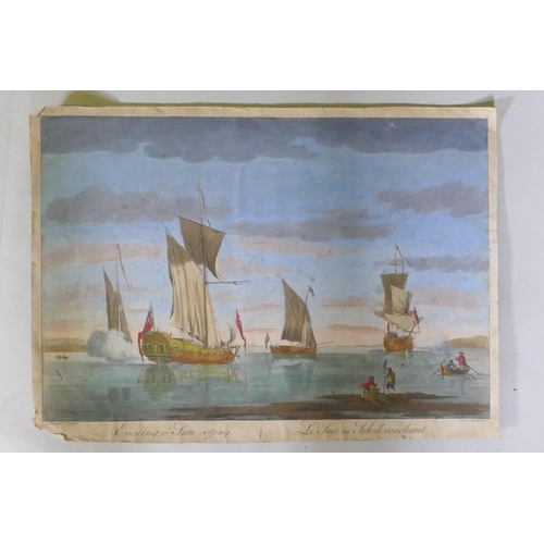 815 - After Francis Swaine, Evening or Sun Setting - le soir ou soleil couchant, C18th hand coloured engra... 