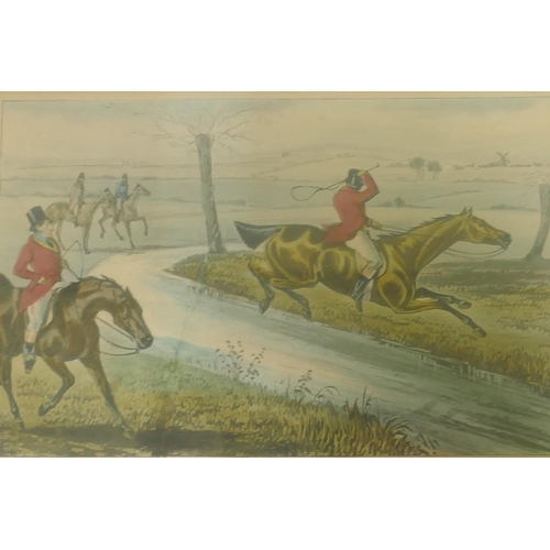 826 - After Rawlins and H. Aiken, six hand coloured aquatints from the set of the Life of Mytton, duck sho... 