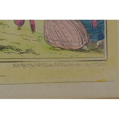 833 - George Cruikshank, (British, 1792-1878), Mushroom Monstrosities, hand colour etching, published by T... 