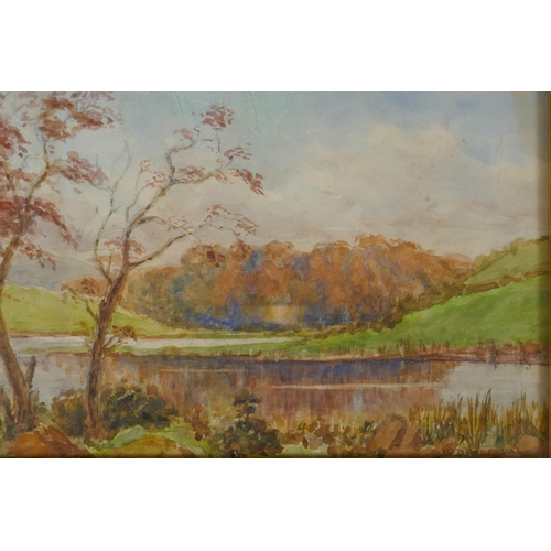 837 - R.D. Perceval, Portulla wood from Roughal Ford, Northern Ireland, C19th watercolour landscape in a m... 