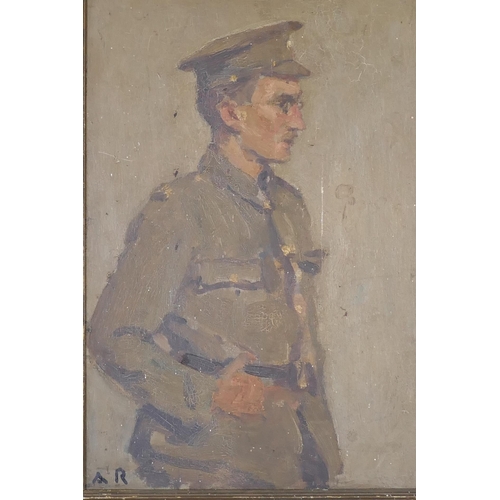 848 - Portrait of a British Army Officer of the early C20th , monogram A.R., inscribed verso W.E.S. Owen, ... 