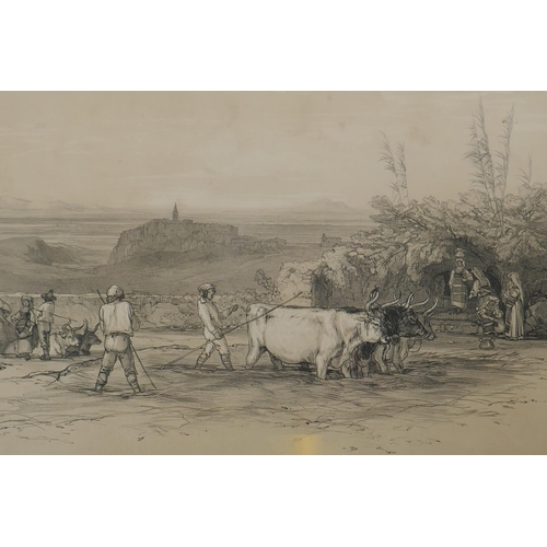 858 - Edward Lear, (British, 1812-1888), 'Girano, Fair of Sant Anatolia' and 'Roiate', two lithoprints fro... 