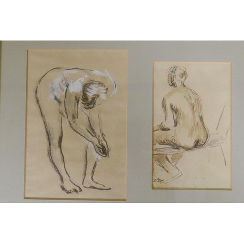 867 - Leanette Botha, (South African), nude study, pencil on paper, signed to slip, and a pair of similar ... 