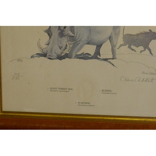 873 - Rowland Ward's 'Game Animals of Africa', Set I and II, the latter signed by Clare Abbot and numbered... 