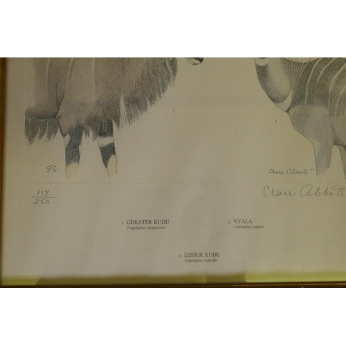 873 - Rowland Ward's 'Game Animals of Africa', Set I and II, the latter signed by Clare Abbot and numbered... 