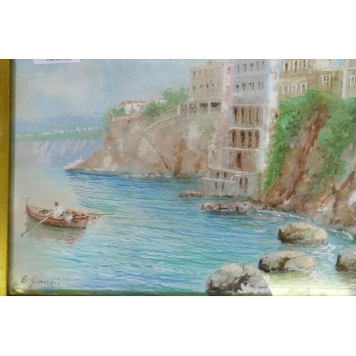 875 - E. Gianni, a pair of Neapolitan scenes, signed, late C19th/early C20th, gouache on paper, 23 x 33cm