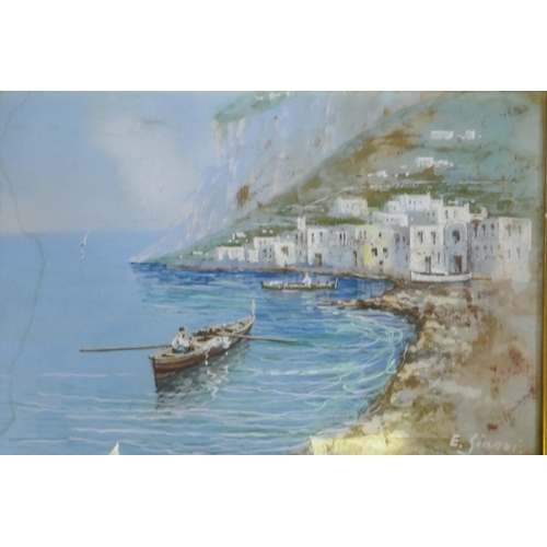 875 - E. Gianni, a pair of Neapolitan scenes, signed, late C19th/early C20th, gouache on paper, 23 x 33cm