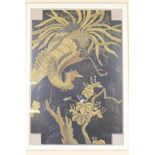 877 - After G.A. Audsley, Japanese design of a phoenix, heliogravure/lithographic print by Spiegel, late C... 