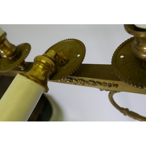 1127 - A Judaica pair of brass Menorah candlesticks, AF, 175cm high