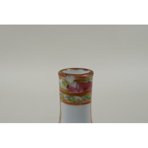 149 - A C19th Chinese Canton famille rose porcelain double gourd vase, with decorative panels depicting fi... 