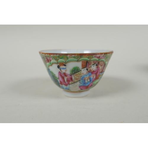 151 - A quantity of Chinese Republic Canton famille rose porcelain bowls and dishes, largest 21 x 21cm, AF