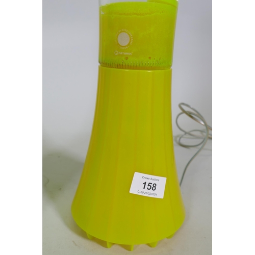 158 - Ross Lovegrove for Mathmos, a pair of lava lamps in acid green and yellow, 50cm high