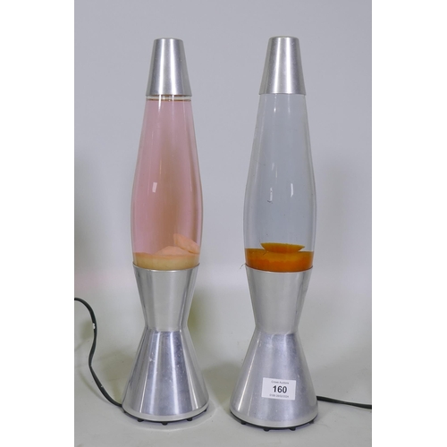 160 - A pair of Mathmos Astro baby lava lamps, 43cm high