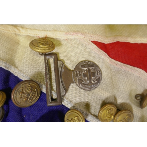 194 - Four vintage British Naval flags to include two Union Jacks, a white St George's cross ensign and a ... 