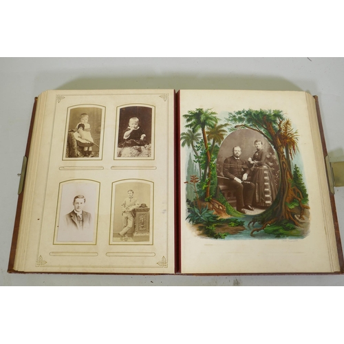 2 - A Victorian leather bound photograph album, The Oriental Album, complete with photographic portraits... 