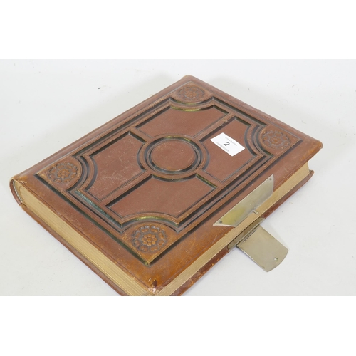 2 - A Victorian leather bound photograph album, The Oriental Album, complete with photographic portraits... 