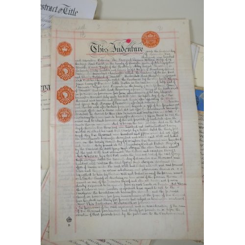 209 - A quantity of C19th and C20th deeds, indentures and mortgage certificates etc