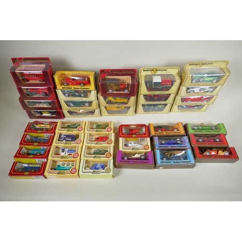 275 - A quantity of assorted diecast model cars and trucks to include Matchbox Models of Yesteryear, Lledo... 